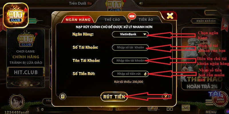 Nắm chắc điều kiện rút tiền Hit Club